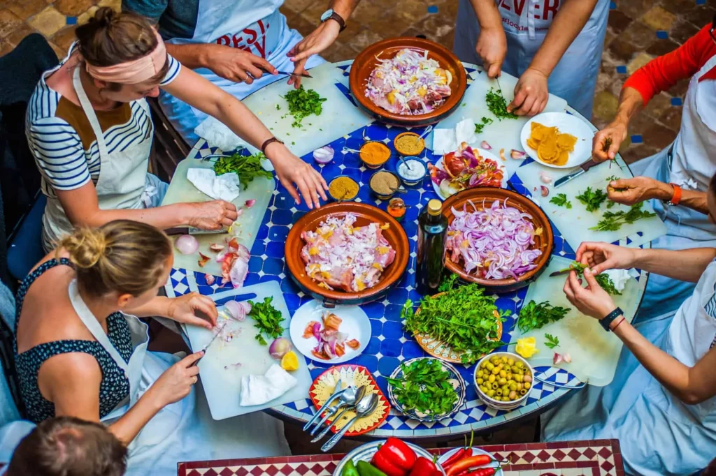 Amazigh women - local traditional cuisine- practice preparing amazigh food