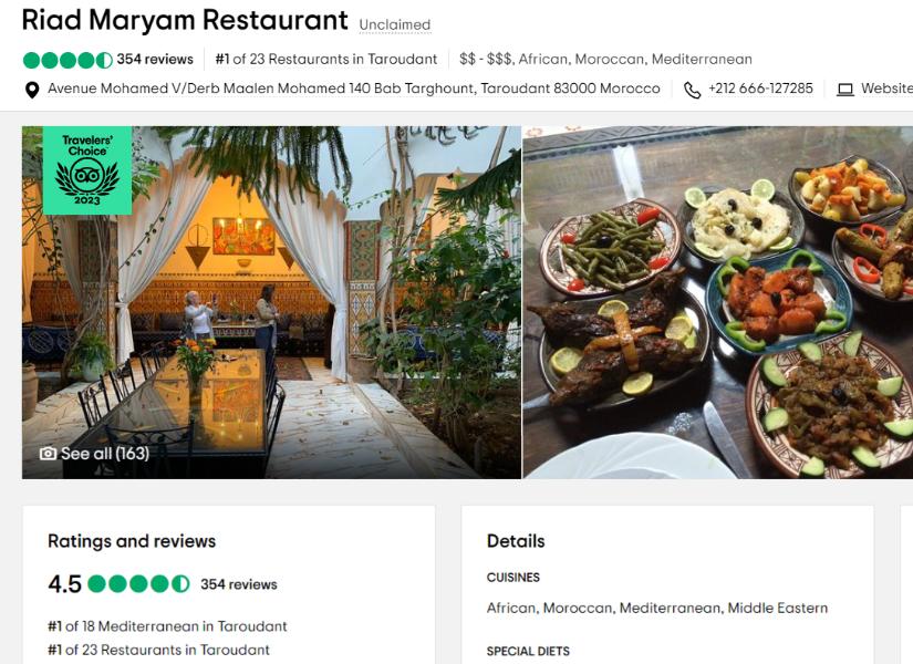 Riad Maryam Agadir Restaurant