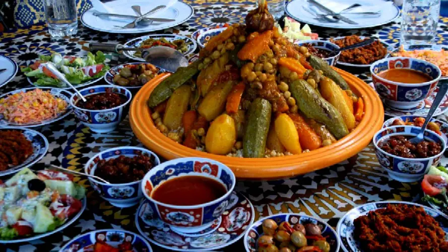 couscous a moroccan berber traditional dish that can be tasted in Agadir city main dish in every local restaurant a must try dish in morocco