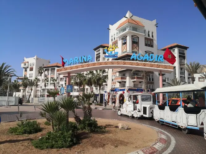 small tourist Petit train to discover the Agadir marina