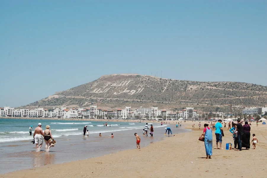 Wearbeach clothing ae generally accepted in Agadir since it is a costal city that is known for its various costal beaches 